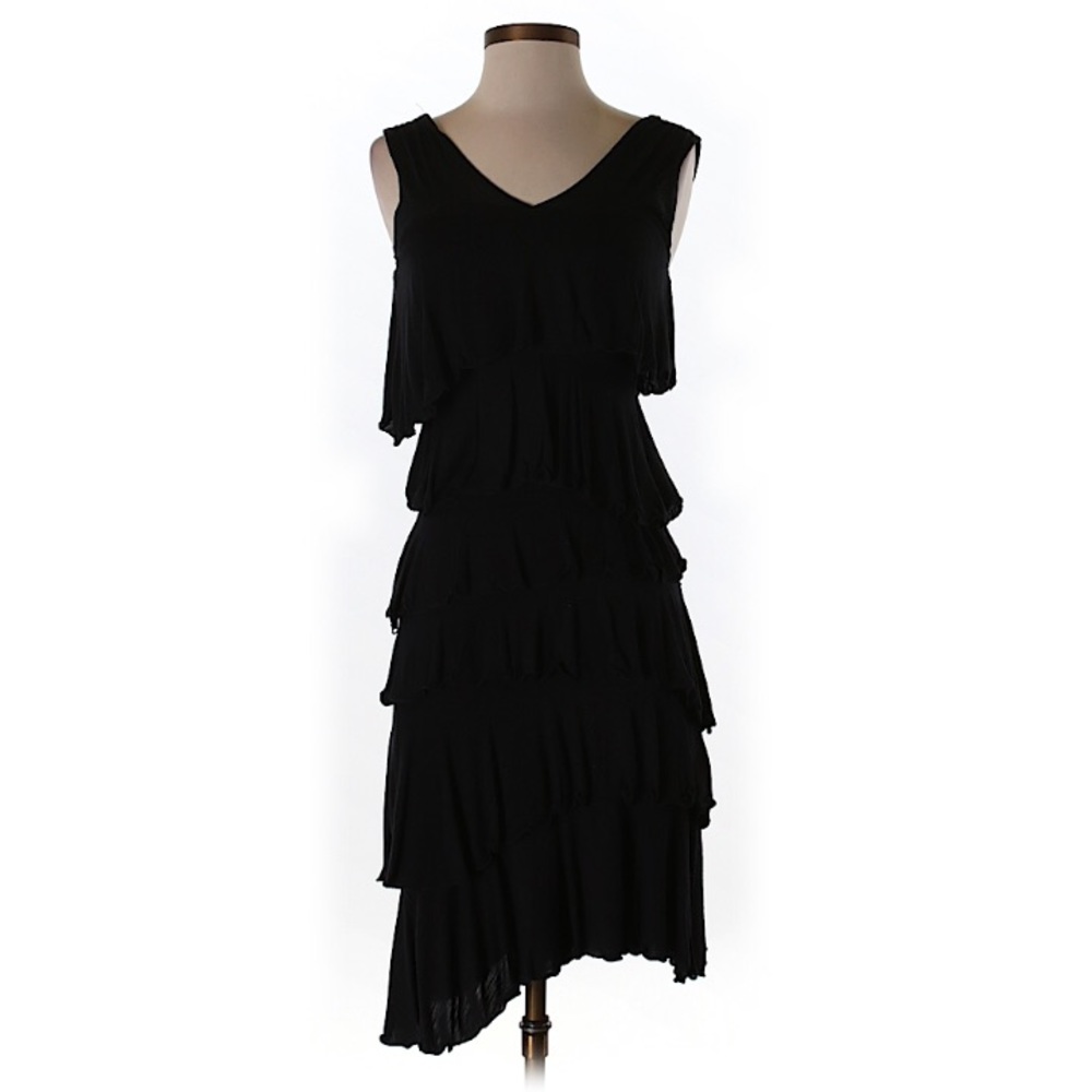 INC International Concepts Black Tiered Dress XS